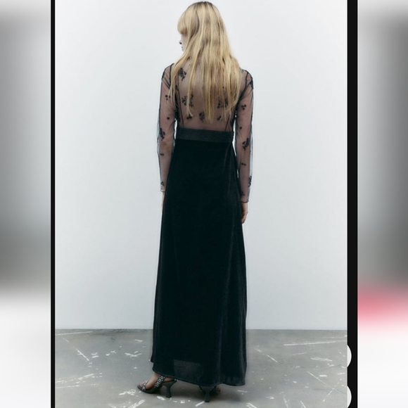 BNWT! Zara Velvet trim dress - Picture 6 of 11